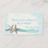 Carte Place Starfish et Ribbon Turquoise (Dos)