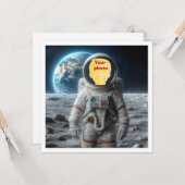 Carte Placer mon visage dans l'image, astronaute, espace (Devant/Arrière en situation)