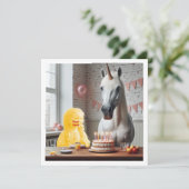 Carte Placez mon visage dans l'image, licorne et enfant (Debout devant)