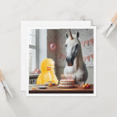 Carte Placez mon visage dans l'image, licorne et enfant (Devant/Arrière en situation)