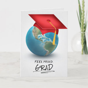 Carte plafond de graduation rouge sur globe