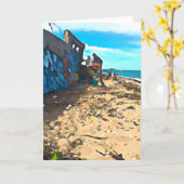 Carte Plage Abandonnée Post Apocalyptique (Fleur jaune)