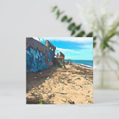 Carte Plage Abandonnée Post Apocalyptique (Debout devant)