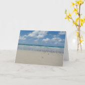 Carte Plage avec mouettes (Fleur jaune)