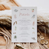 Carte Plage Boho Bachelorette Week-end Itinéraire