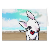 Carte Plage Bull Terrier (Devant Horizontal)