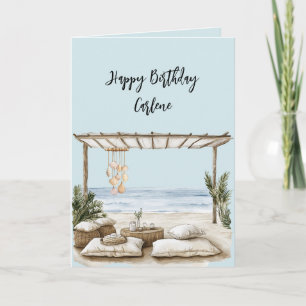 Carte Plage Côte Océan Mer Coquillages Anniversaire