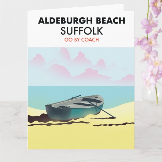 Carte Plage d'Aldeburgh Suffolk (Orchidée)