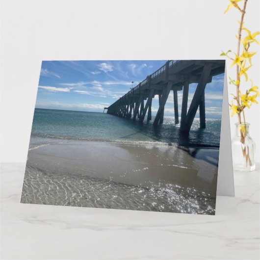 Carte Plage d'amour (Fleur jaune)