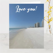 Carte Plage d'amour (Fleur jaune)