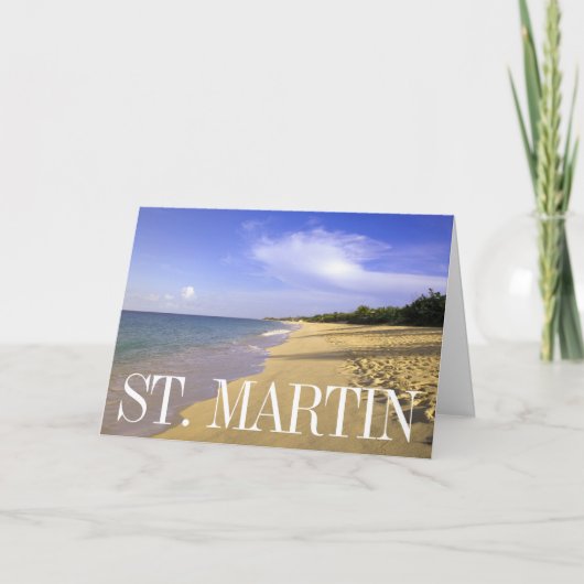 Carte Plage de Baie Longue, Saint-Martin | Anniversaire (Devant)