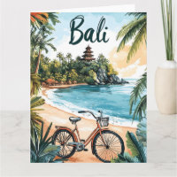 Plage de Bali avec bicyclette - Voyage tropical