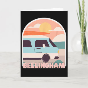 Carte Plage de Bellingham Rétro Couleurs Pastel Soleil E