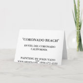 CARTE PLAGE DE CORONADO (Dos)