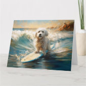 Carte Plage de Coton De Tulear Peinture de surf (Devant)