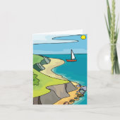 Carte Plage de falaise côtière voilier (Devant)