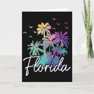 Carte Plage de Floride Vintage Miami Tampa Palmiers Vaca