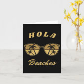 Carte Plage de Leopard Sungles Hola Plage Vacances Palm  (Fleur jaune)