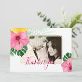 Carte Plage de Paradise Tropical Mariage Florales vibran (Debout devant)