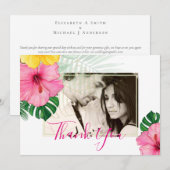 Carte Plage de Paradise Tropical Mariage Florales vibran (Devant / Derrière)