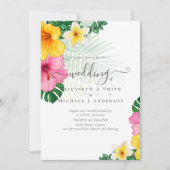 Carte Plage de Paradise Tropical Mariage Florales vibran (Devant)