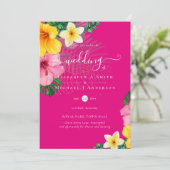Carte Plage de Paradise Tropical Mariage Florales vibran (Debout devant)