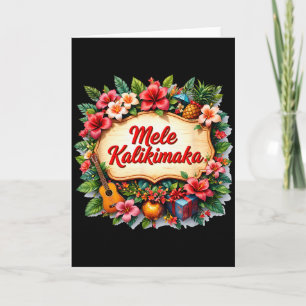 Carte Plage de Santa Mele Kalikimaka Fête Hawaïenne de N