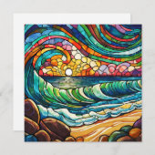 Carte Plage de verre et coucher de soleil (Devant / Derrière)