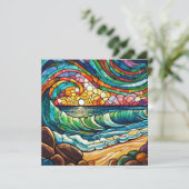 Carte Plage de verre et coucher de soleil (Debout devant)