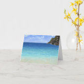Carte Plage d'eau bleue déserte (Fleur jaune)