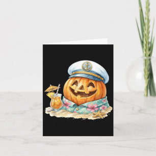 Carte Plage d'Halloween Citrouille Été Tropical
