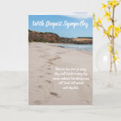 Carte Plage d'océan avec empreintes dans le sable Sympat (Fleur jaune)