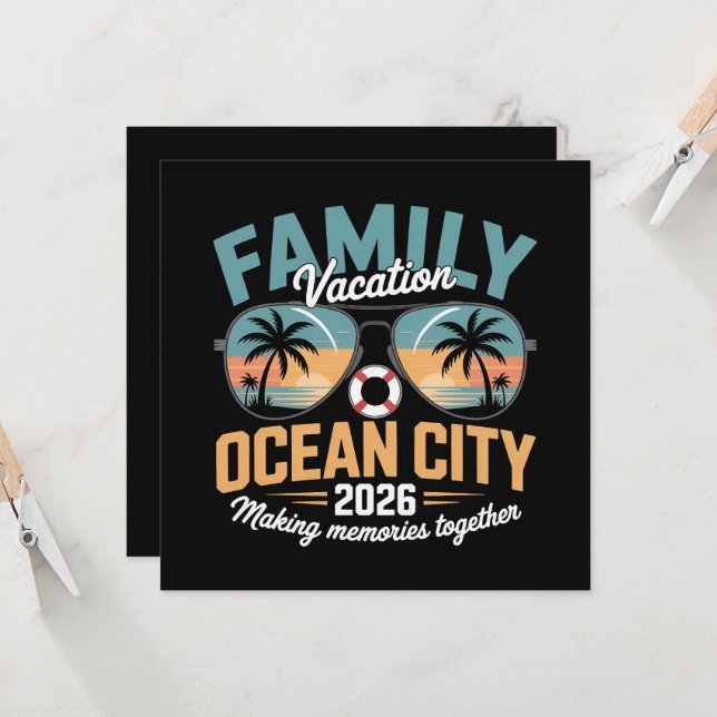 Carte Plage d'Ocean City (Devant/Arrière en situation)