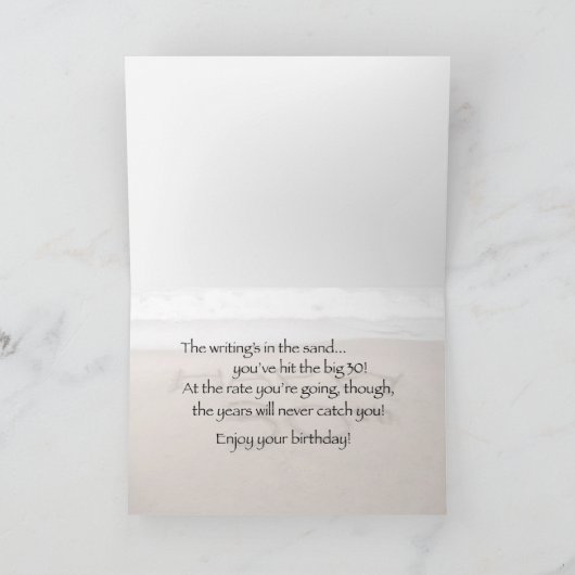 Carte Plage du 30e anniversaire (Intérieur)