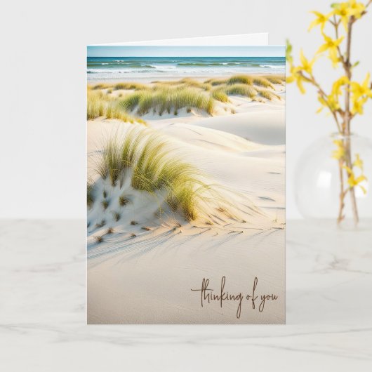 Carte Plage Dune Grass Penser De Vous (Fleur jaune)