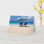 Carte Plage en Barbade (Fleur jaune)