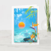 Carte PLAGE ENSOLEILLÉE Oiseaux du paradis (Devant)