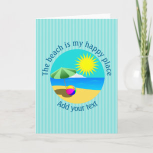Carte Plage, Été, Endroit Heureux Personnalisé