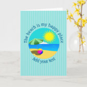 Carte Plage, Été, Joyeux Lieu Personnalisé (Fleur jaune)