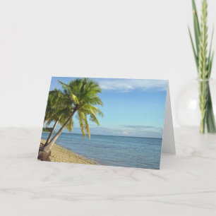 Carte Plage fidjienne et palmiers