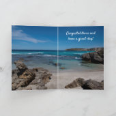 Carte Plage isolée de Gull Bird à Paradise pour un anniv (Intérieur)