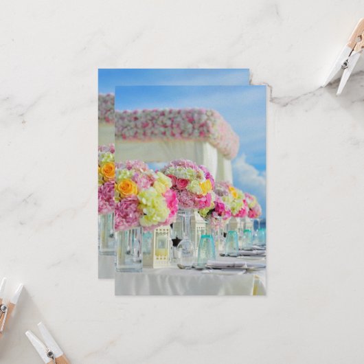 Carte Plage, Mariage, Réception, Décoration de table, Ce (Devant/Arrière en situation)