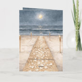Carte Plage Océan Amour Soir Enchanté (Dos)