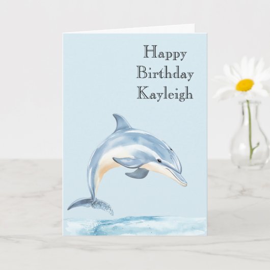 Carte Plage Océan Dauphin Anniversaire (Petite plante)