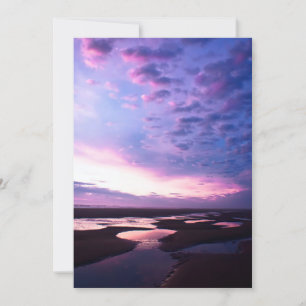 Carte Plage Ocean violet soleil couché de soleil Art