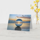 Carte Plage Orb Réflexion Pour Anniversaire (Fleur jaune)