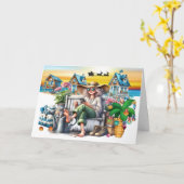 Carte PLAGE Personnel, Entreprise, Immobilier Noël (Fleur jaune)