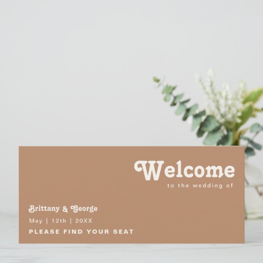 Carte Plage Retro | En-tête du graphique de sièges Brown (Debout devant)