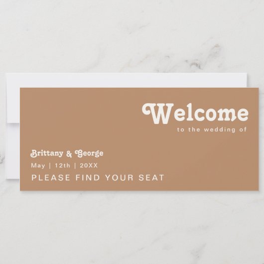 Carte Plage Retro | En-tête du graphique de sièges Brown (Dos)