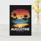 Carte Plage St Augustine Floride Surfboard Surf Vinta (Fleur jaune)